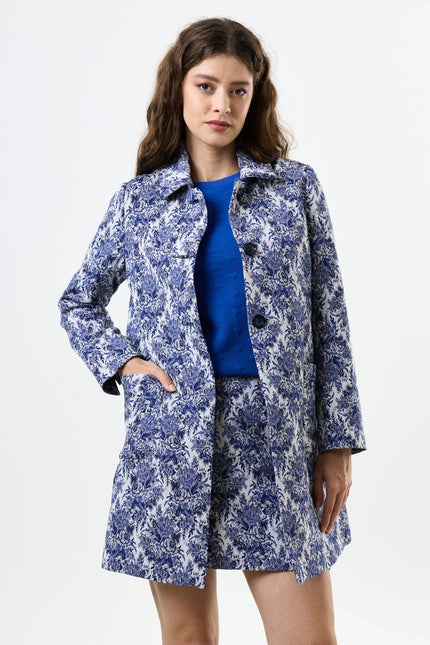 Dryden Wedgewood Jacquard Short Coat - Detail 3