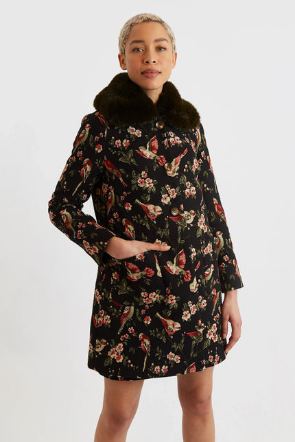 Dryden Tweet Jacquard Coat - Front
