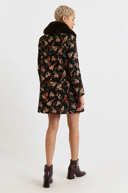 Dryden Tweet Jacquard Coat - Back