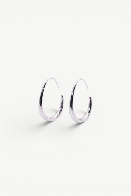 Miss Cecilia | Slim Hoops Earrings Silver