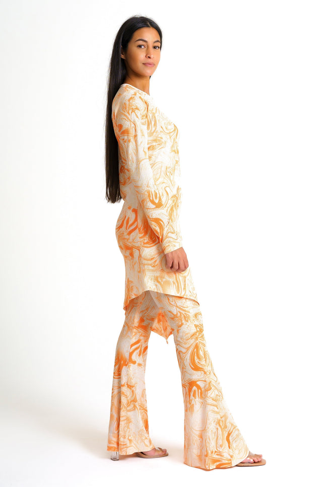 Janara Jones | Orange Tie Dye Synthetic Asymmetric Mini Dress
