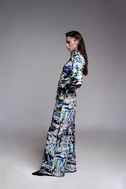 Psychedelic Overdose | Spodnie z szerokimi nogawkami Space