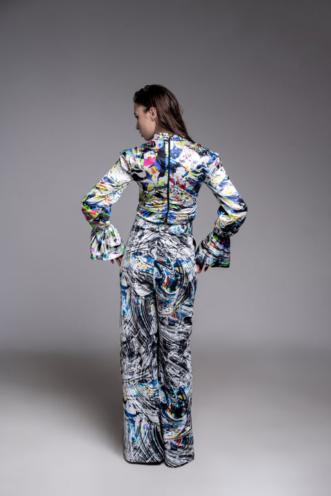 Psychedelic Overdose | Spodnie z szerokimi nogawkami Space