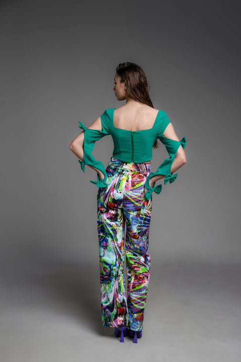 Psychedelic Overdose | Evergreen Straight Trousers