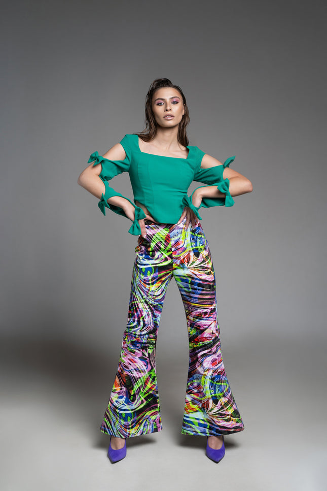 Psychedelic Overdose | Bluzka Bow zielona