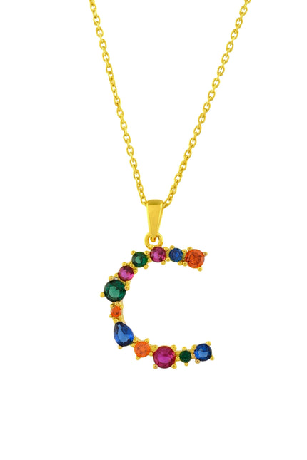Multistone Alphabet Necklace