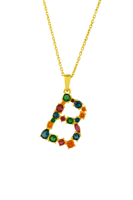 Multistone Alphabet Necklace