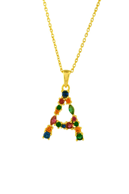 Multistone Alphabet Necklace