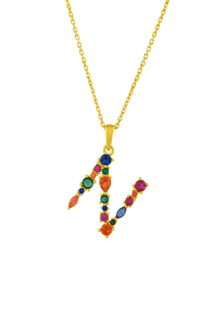 Multistone Alphabet Necklace