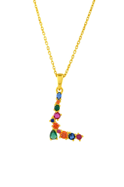 Multistone Alphabet Necklace