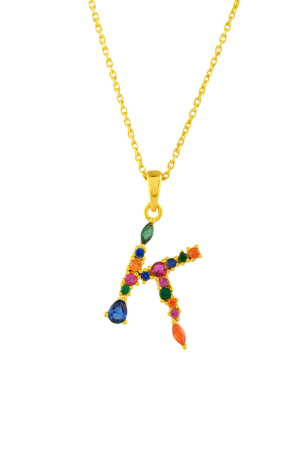 Multistone Alphabet Necklace
