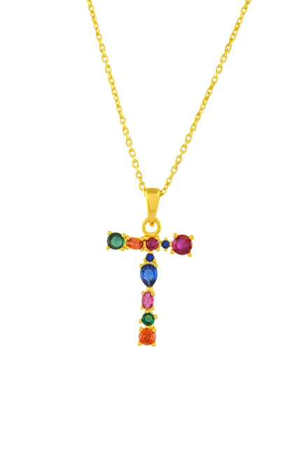 Multistone Alphabet Necklace