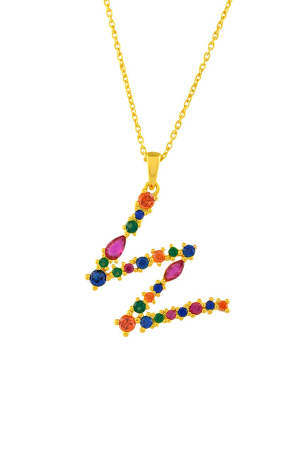 Multistone Alphabet Necklace