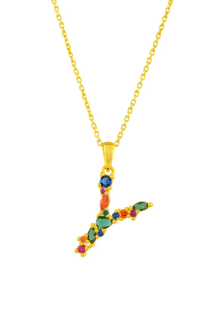 Multistone Alphabet Necklace