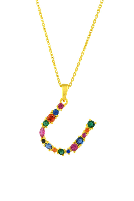 Multistone Alphabet Necklace