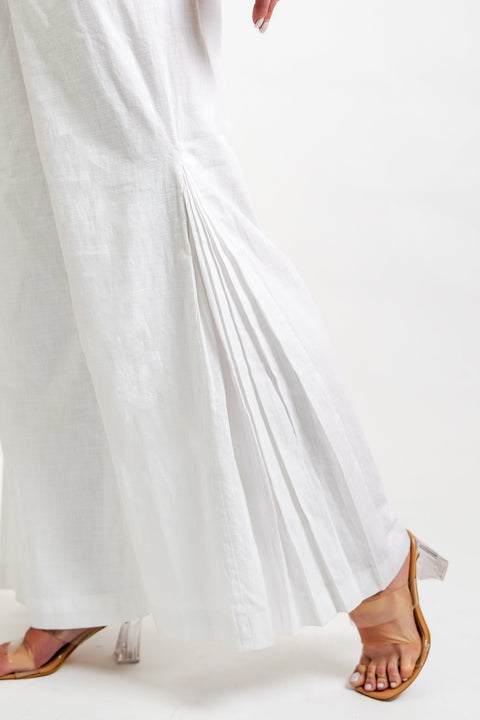 Muda Clothing | Top and Wide Leg Trousers Set Samantha white