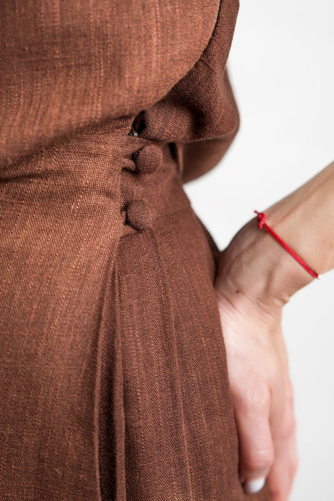 Muda Clothing | Top and Wide Leg Trousers Set Rachel brown