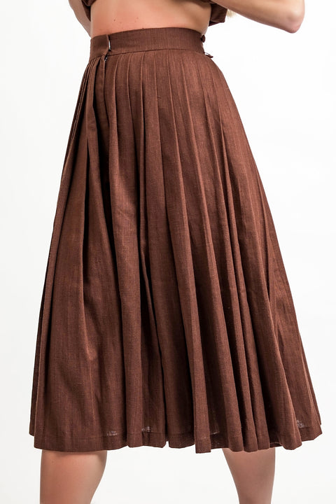 Muda Clothing | Top and Wide Leg Trousers Set Rachel brown