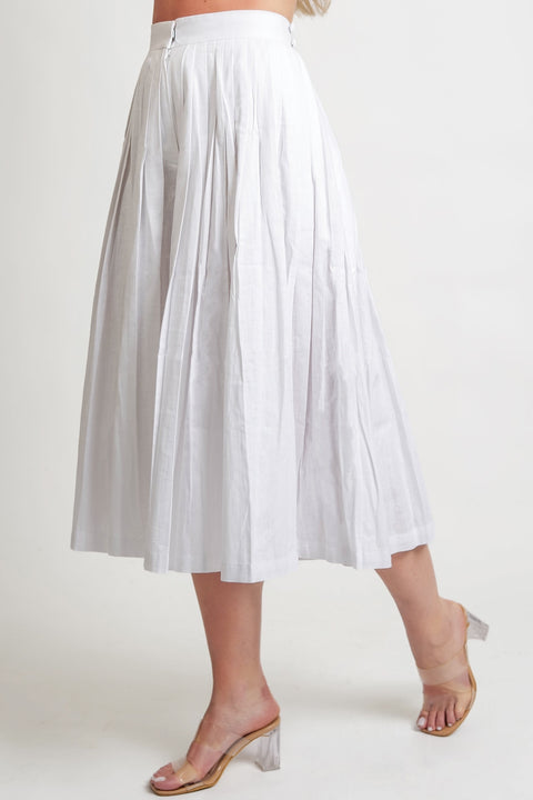 Muda Clothing | Wide Leg Trousers Rachel with detachable culotte white