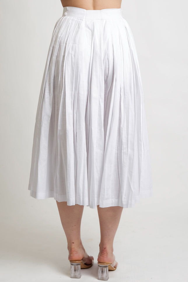 Muda Clothing | Wide Leg Trousers Rachel with detachable culotte white
