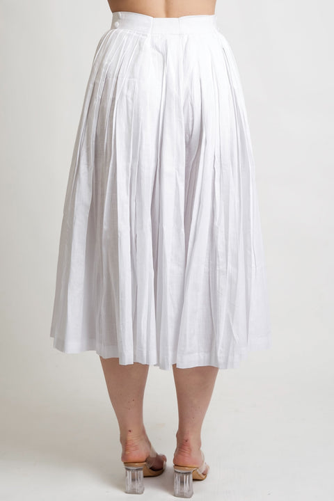 Muda Clothing | Wide Leg Trousers Rachel with detachable culotte white
