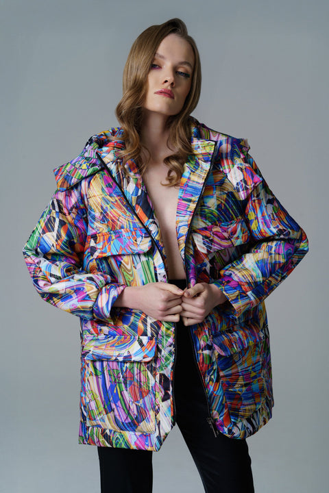 Psychedelic Overdose | Chromatic Dream Puffer Jacket