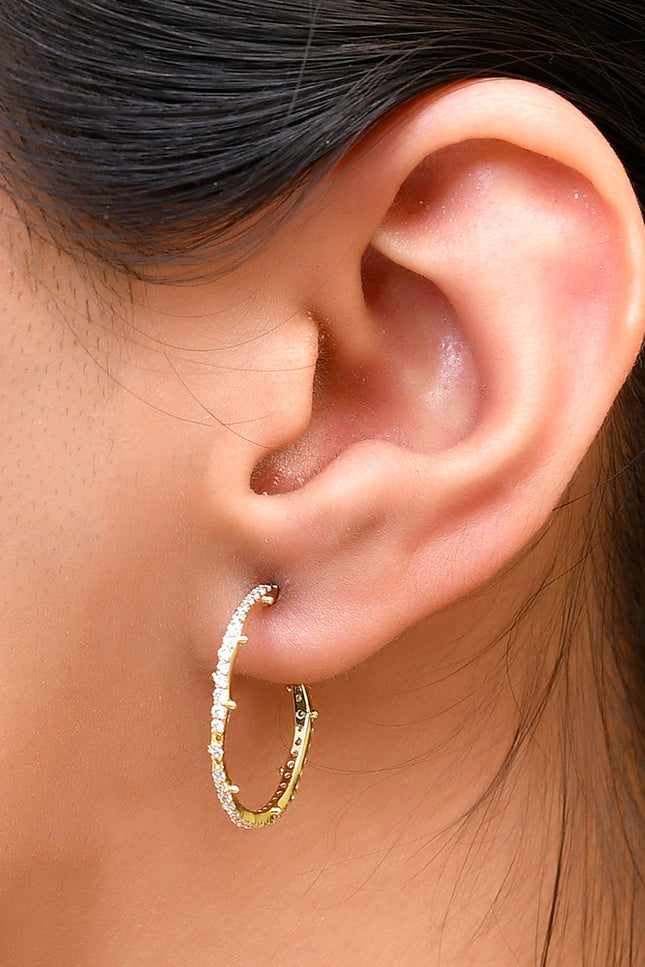 Arvino | Studded Hoop Earrings In 925 Sterling Silver