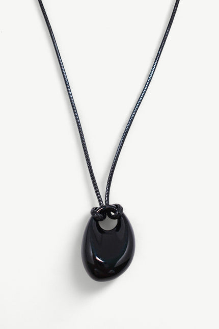 Miss Cecilia | Oval Pebble Cord Necklace