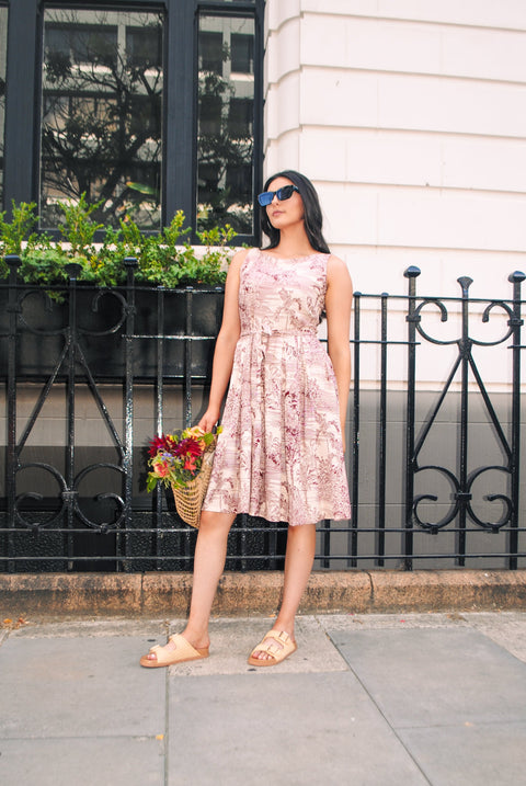 Violet Fish I Isabella  Dress - Tiger Print Jewel Red