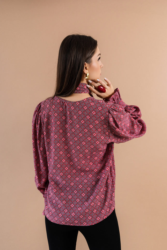 Maoconcept | Colorful cupro shirt with a bow tie detail