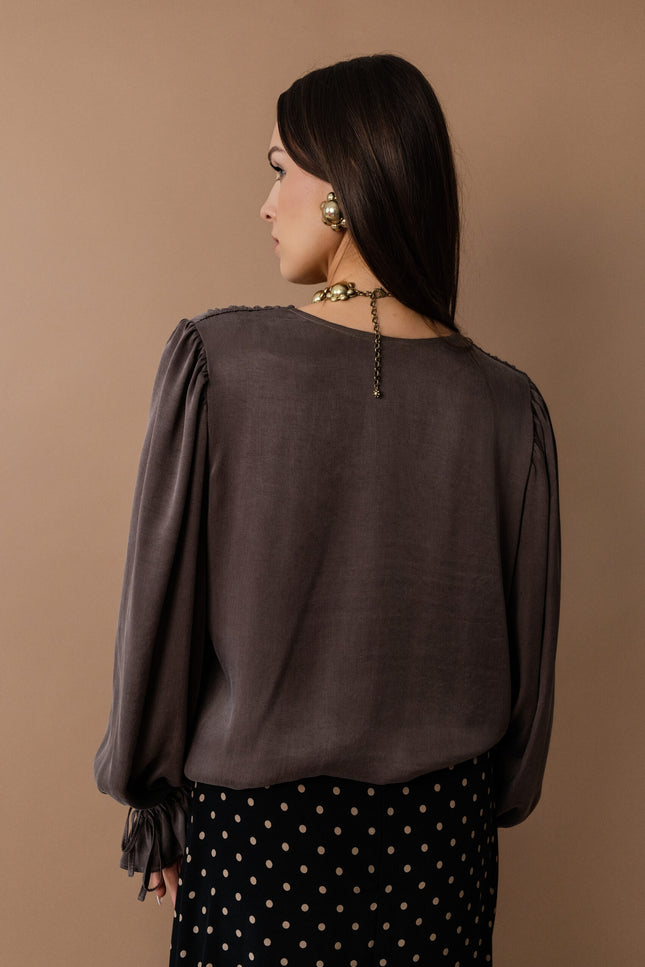 Maoconcept | Brown cupro shirt