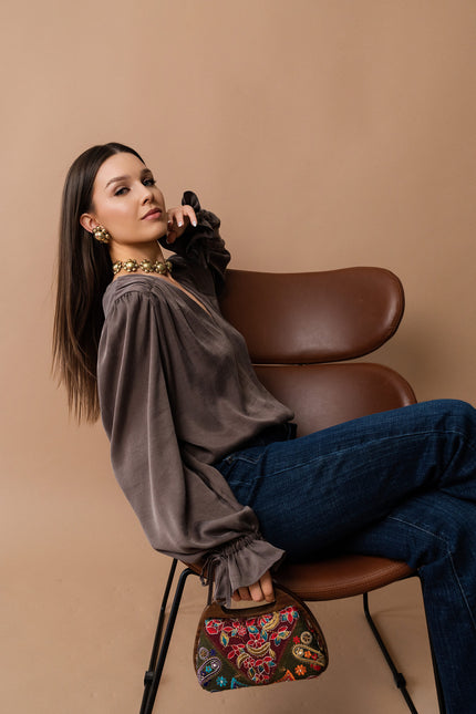 Maoconcept | Brown cupro shirt