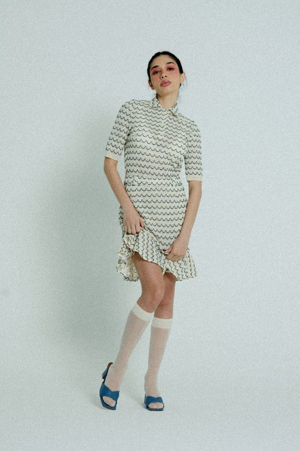 Relax baby be cool | High Waist Mini skirt with ruffled hem Marine