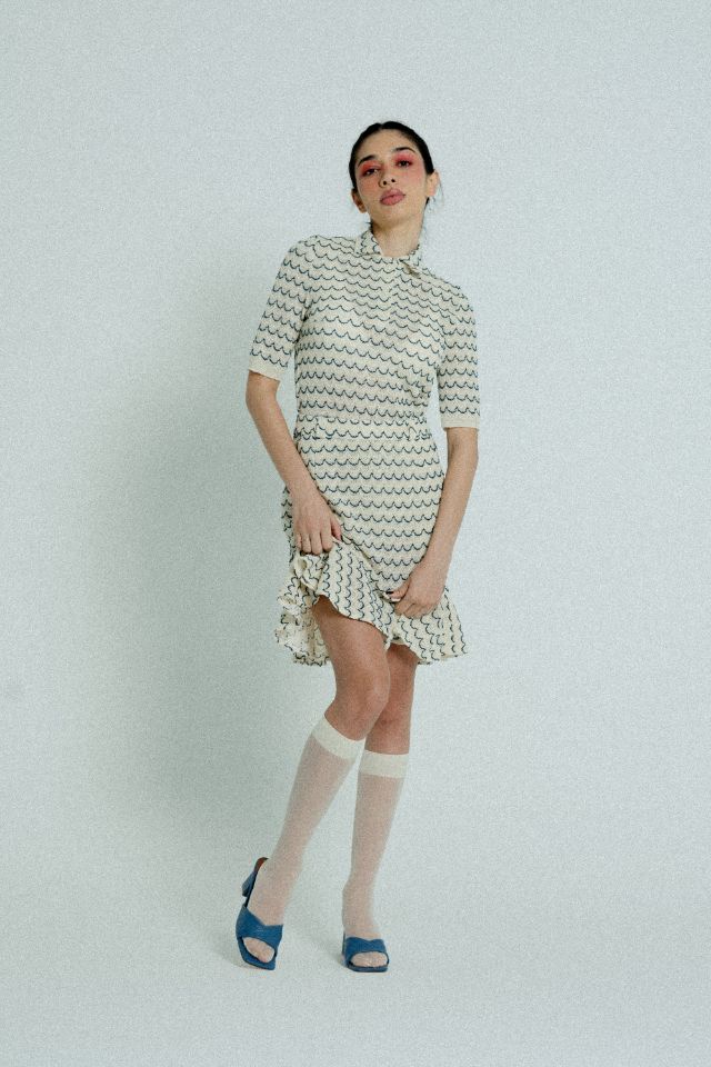 Relax baby be cool | High Waist Mini skirt with ruffled hem Marine