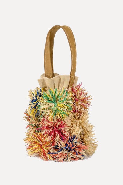 Entrudo | Torba bucket Lalim z kwiatami rafii