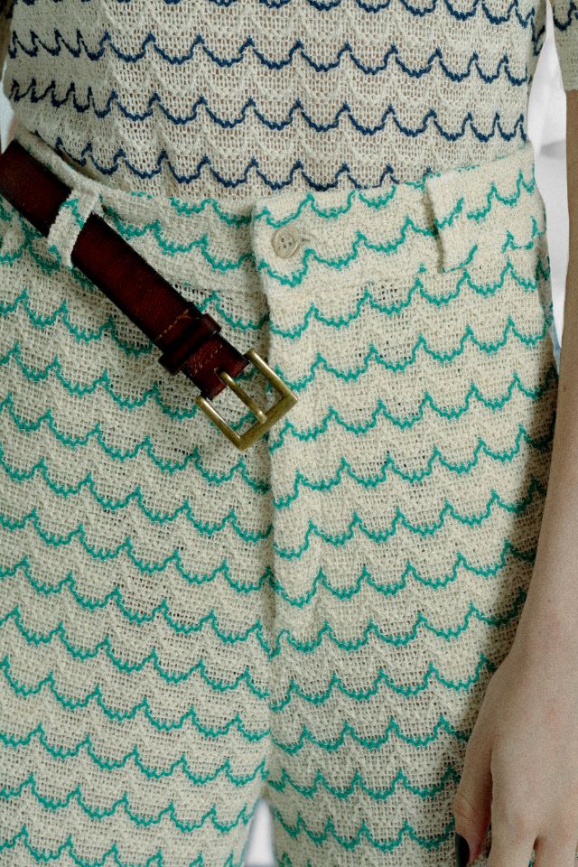 Relax baby be cool | Wide Leg Trousers with green waves