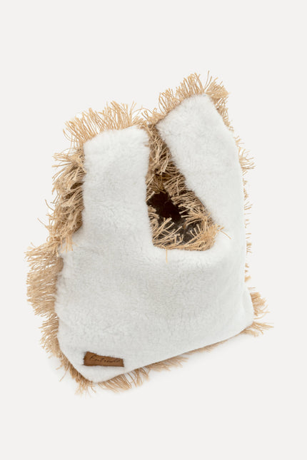 Entrudo | Bornes Bucket Bag with jute and faux fur