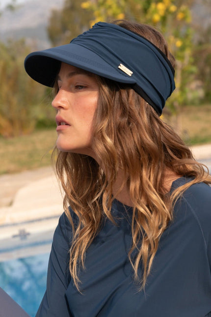 Kalani sunwear I Capri Reversible UV Visor Navy/Black