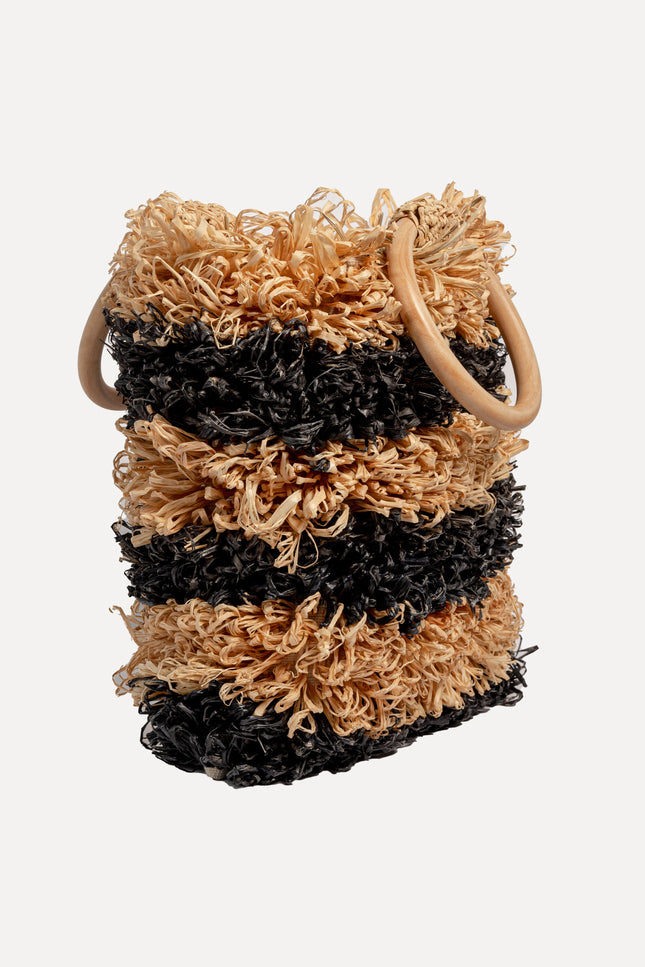 Entrudo | Pouch Baçal Raffia two-tone natural