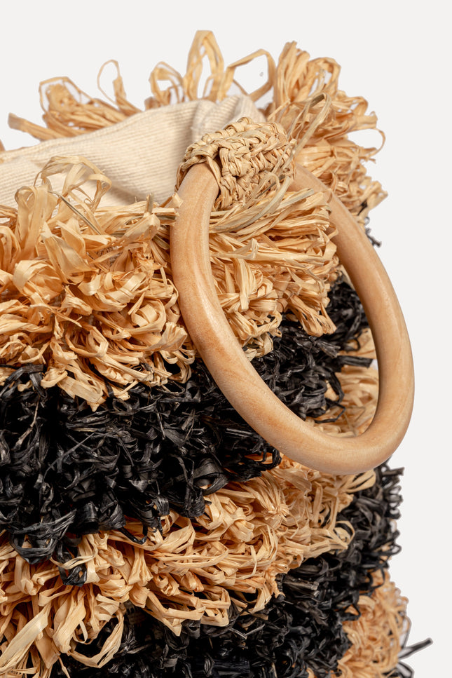 Entrudo | Pouch Baçal Raffia two-tone natural