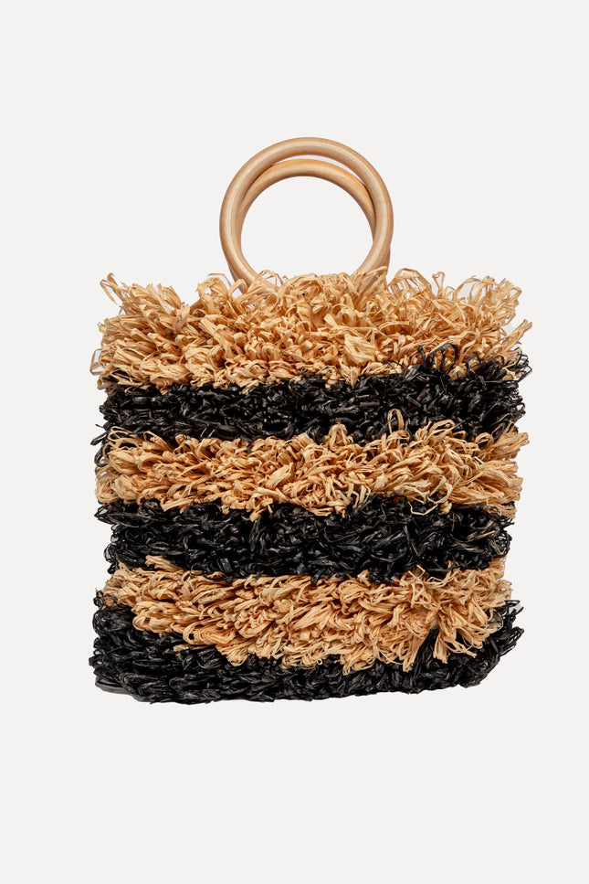 Entrudo | Pouch Baçal Raffia two-tone natural