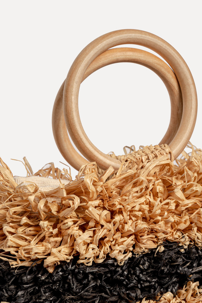 Entrudo | Pouch Baçal Raffia two-tone natural