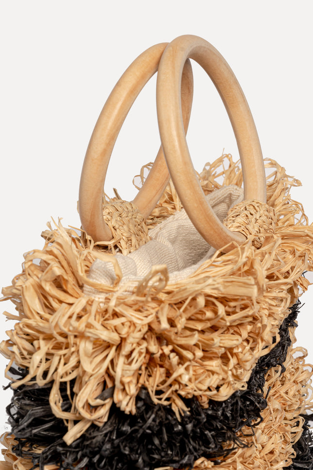 Entrudo | Pouch Baçal Raffia two-tone natural