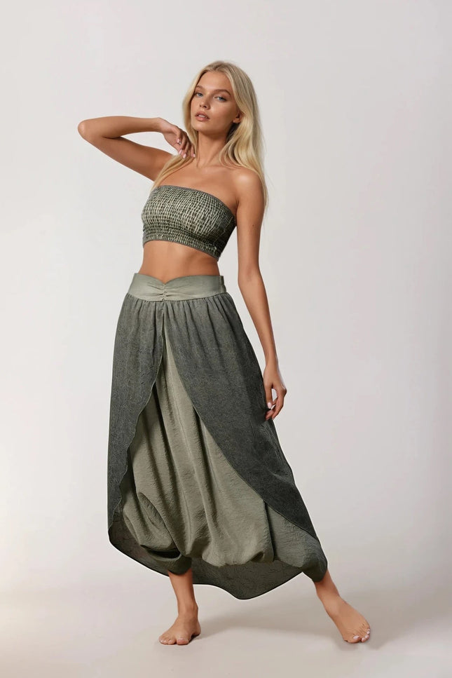 Zhenabia | Gaia Salvar in Khaki Green