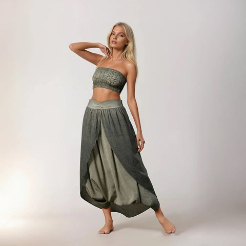 Zhenabia | Gaia Salvar in Khaki Green