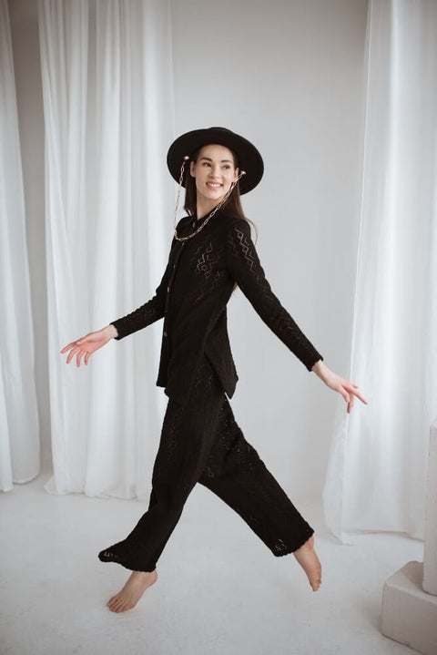 Monala | Merino wool lace knit pants