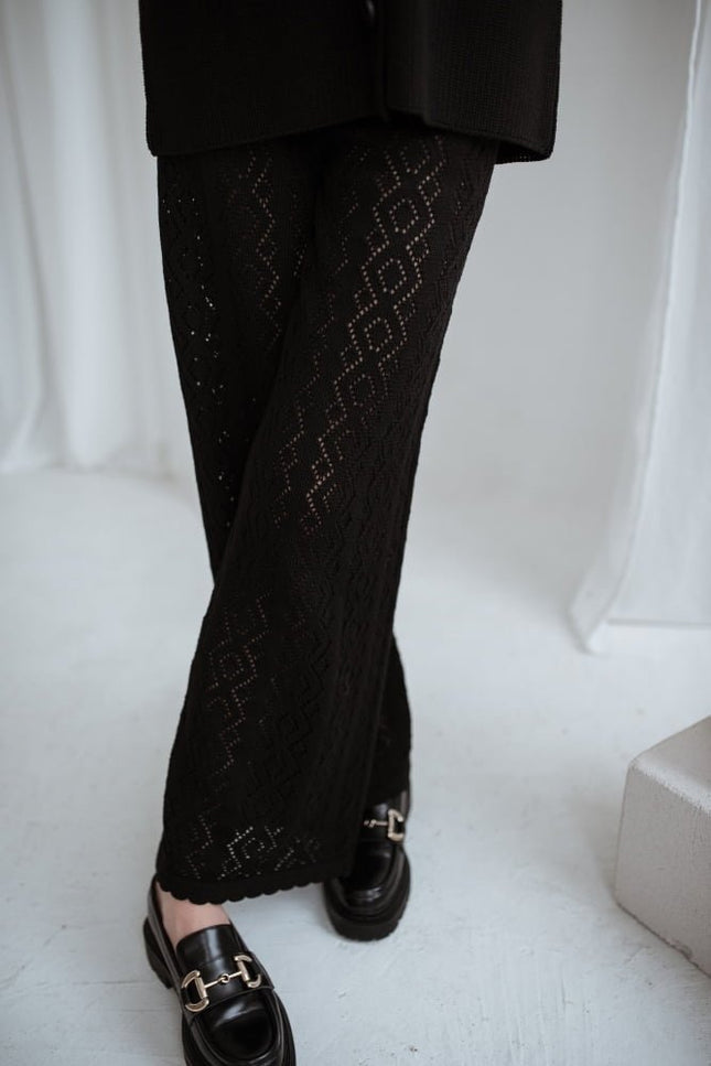 Monala | Merino wool lace knit pants