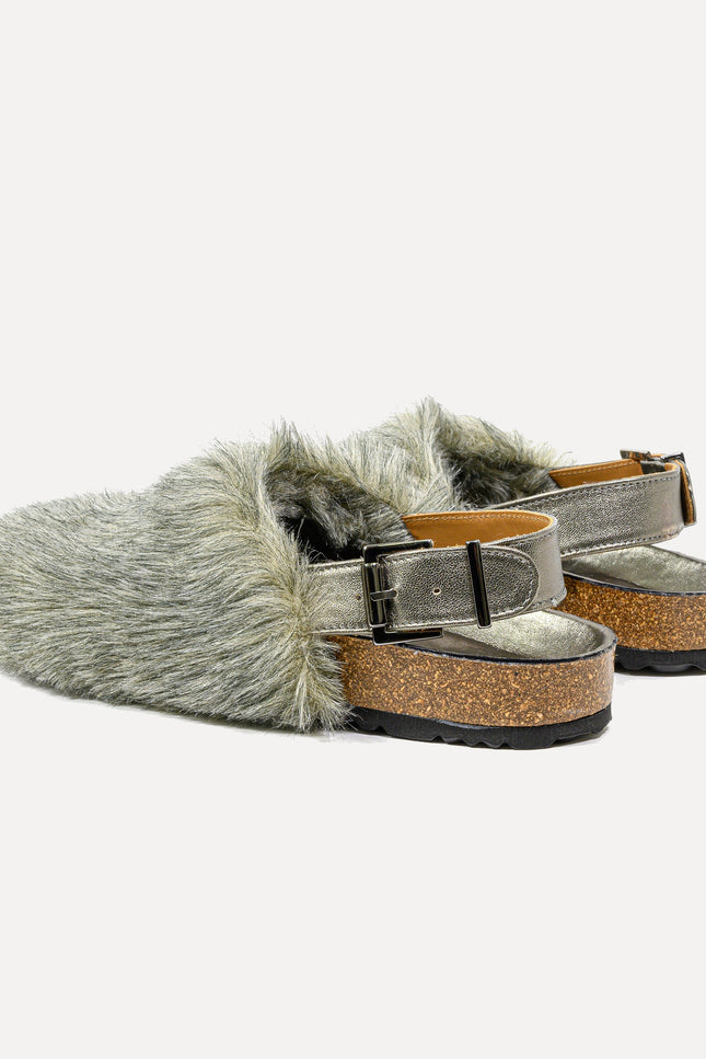Entrudo | Covelinhas Slippers with faux fur grey