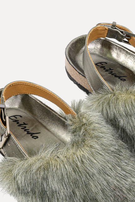 Entrudo | Covelinhas Slippers with faux fur grey