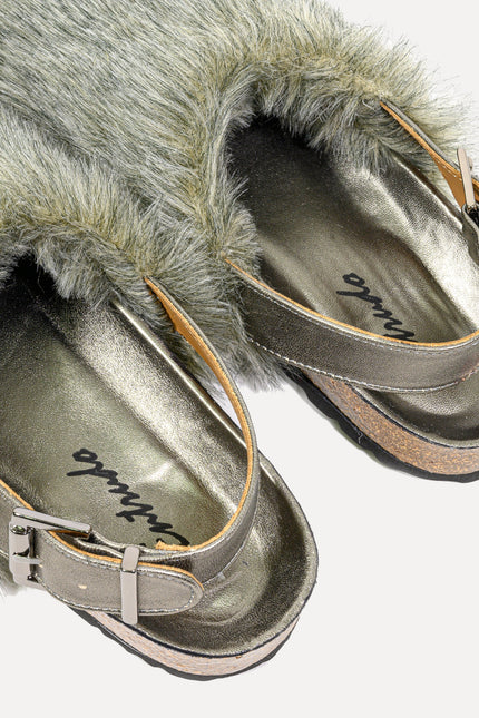 Entrudo | Covelinhas Slippers with faux fur grey